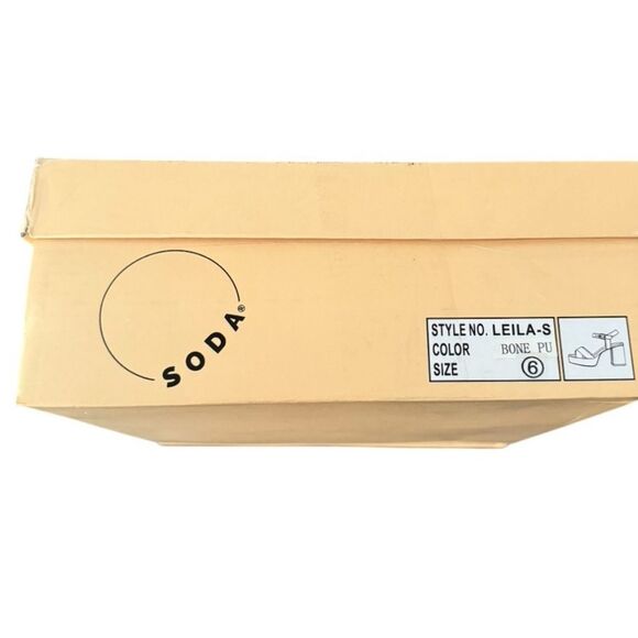 Soda Leila Bone PU Ivory Platform Shoes with Chunky Sole Women’s Size 6 Medium - Picture 14 of 15